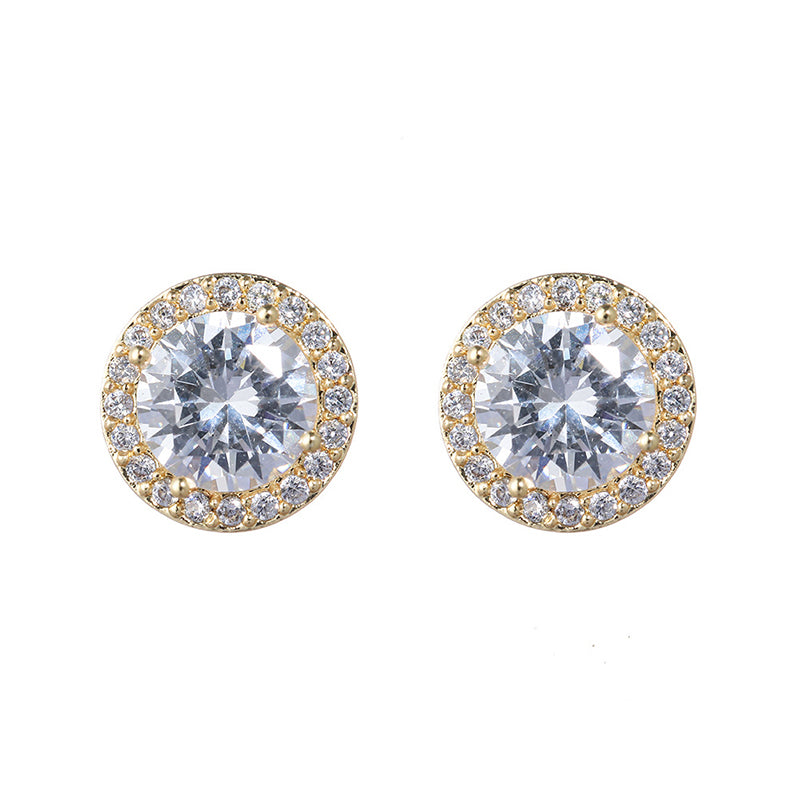 Venta al por mayor Aretes Zircon Niña Aretes Ins Out Diario Versátil OLY-ES-HX001